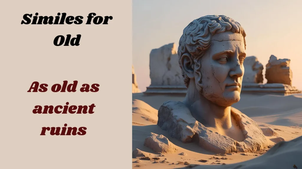 A half-sunken old man reflecting the weight of time, an echo of similes for old.