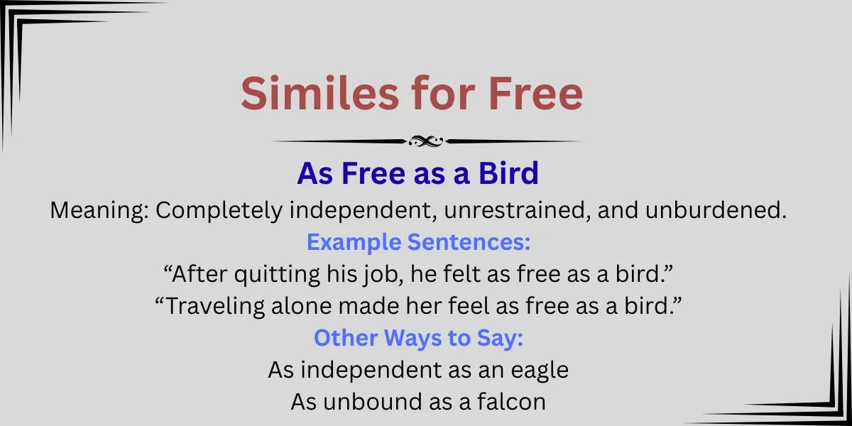 Similes for Free Explained
