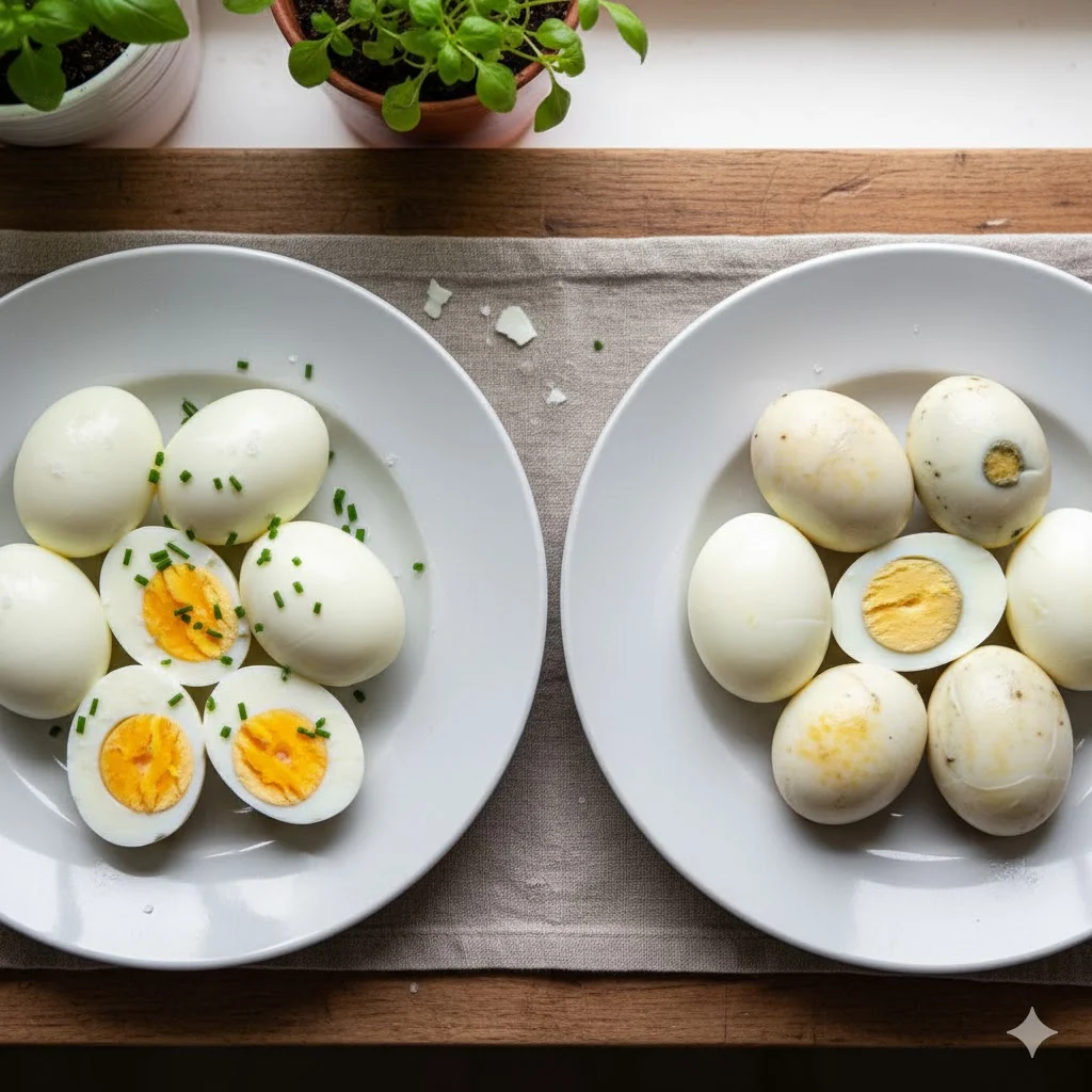 Fresh vs spoiled cooked eggs — how to tell if boiled eggs are bad