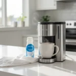 Keurig coffee maker being descaled with solution