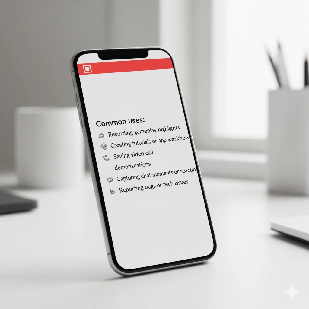 Screen recording feature active on iPhone