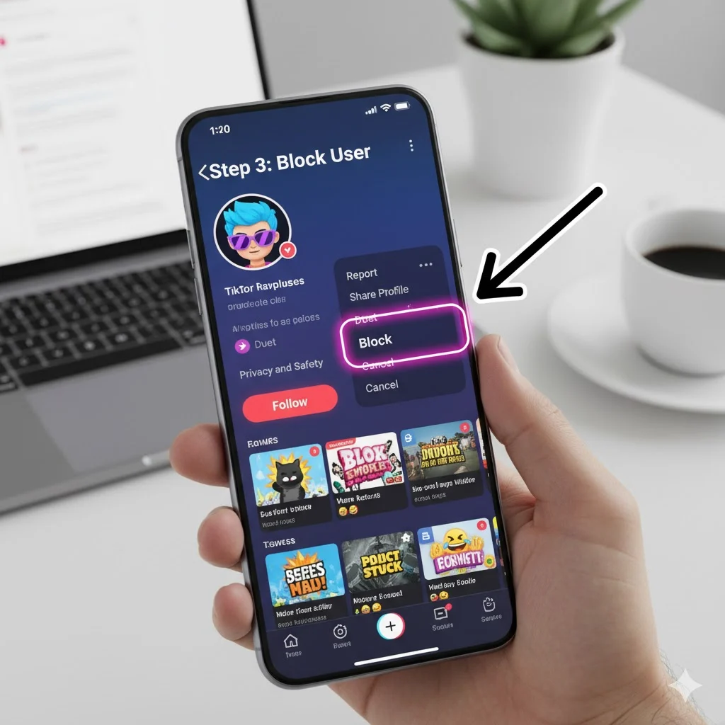 Select “Block” Option