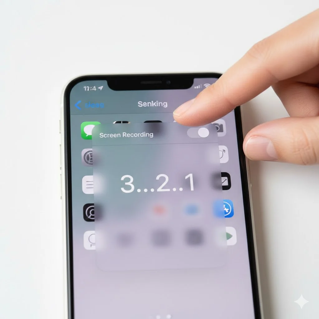 Step-by-step guide showing how to screen record on iPhone using Control Center.