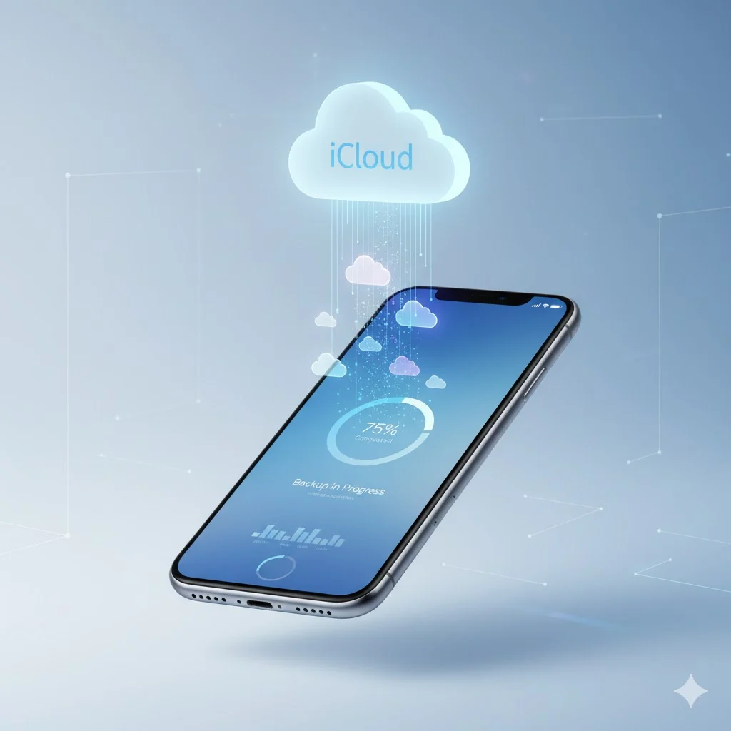 iPhone backing up data to iCloud before factory reset