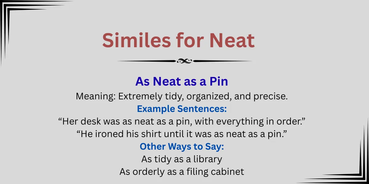 Similes for Neat Explained