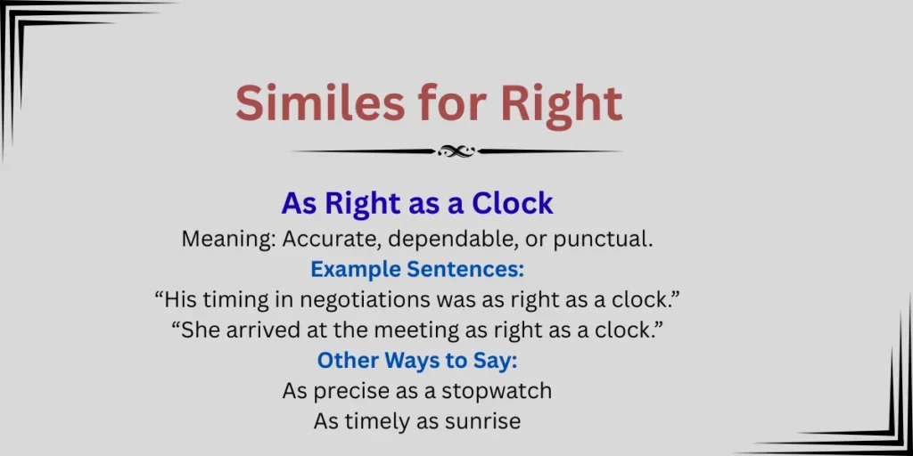 Similes for Right Explained